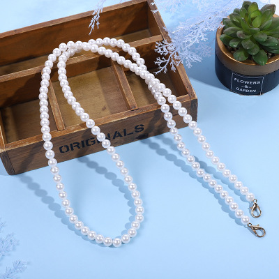 6mm Bright Pearl Bag Chain Wholesale Clothing Shoes and Hats Accessories Steel Wire Handmade Wearable Portable Crossbody