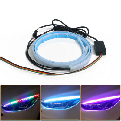 Daytime Running Lamp Ultra-Thin Light-Guide Strip 30cm 45cm 60cm Two-Color Streamer Car Decorative Turn Signal Light