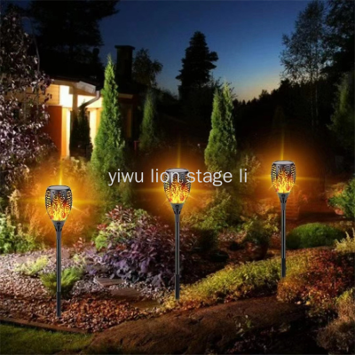 Factory Direct Led Solar Charging Outdoor Waterproof Torch Ground Plug Light Flame Garden Lamp Garden Decorative Light