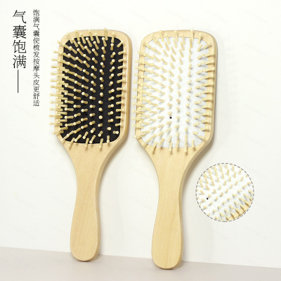 Factory Theaceae Wooden Comb Wholesale Airbag Massage Comb Bamboo Spherical Teeth Smooth Hair Does Not Hurt Scalp Care Hair Wooden Comb