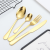 16 24 48-Piece Stainless Steel Gold Plated Knife, Fork and Spoon Tea Spoon Wooden Gift Box Set