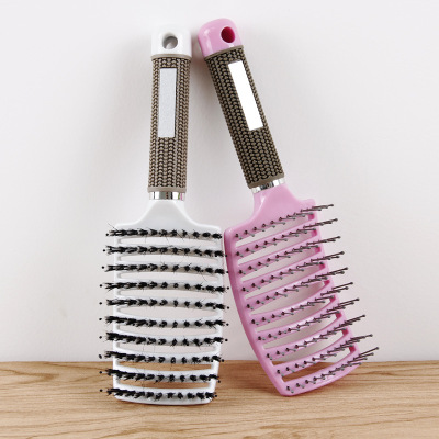New Hollow Big Curved Comb Plastic Comb Hairdressing Comb Hair Curling Comb Straight Hair Plastic Comb