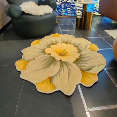 Modern Minimalist Cashmere-like Carpet Flower Carpet Home Living Room Sofa Non-Slip Mat Bedroom Door Mat Washable