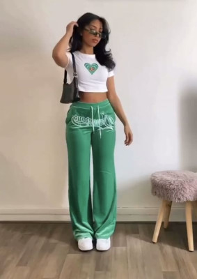 Fall 2022 Amazon AliExpress New European and American Velvet Sweater Wide-Leg Pants Casual Fashion Sportswear for Women