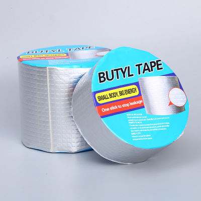 Thickened Butyl Rubber Tape 5 * 500cm Aluminum Foil Leak-Repairing Tape Aluminum Foil House Colored Steel Tile Water Leakage Waterproof Tape