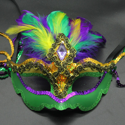 Masquerade Halloween Ghost Festival Carnival Roman Pointed Feather Brick Sequined Mask Performance Party Gathering