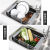 304 Stainless Steel Drain Basket Kitchen Sink Drain Rack Water Filter Kitchen Sink Fruit Dish Drainer Retractable Storage Rack