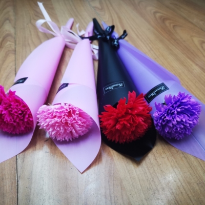 Roll Paper Single Carnation 3.8 Mother's Day Teacher's Day Gift Artificial Flower Cross-Border Wholesale