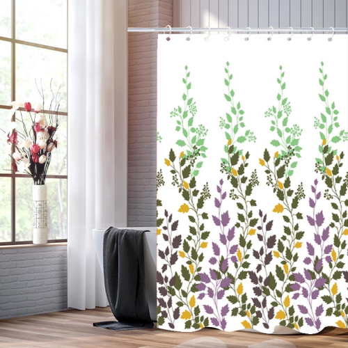 environmental protection 2 waterproof bathroom shower curtains with hooks