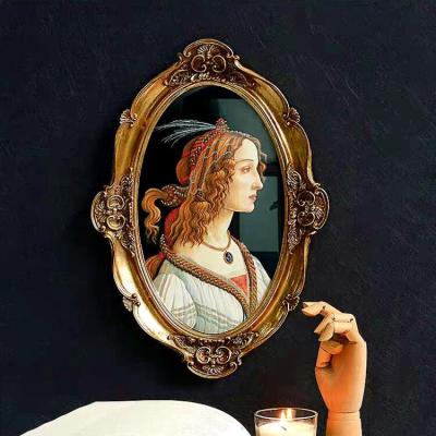 European-Style Resin Decorative Painting Portrait Hanging Painting Oval Wall Painting Living Room Art Photo Frame Mural