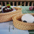 Vietnam Rattan Handmade Weaved Storage Basket Bread Basket Snack Fruit Small Tray Storage Box Oval Three-Piece Set