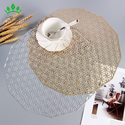 european-style pvc gilding placemat hollow out heat proof mat hotel disposable decorative pad coasters dining table cushion western-style placemat