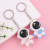 Cartoon Astronaut Keychain Female Korean Couple Spaceman Key Chain Epoxy Small Pendant Key Ring Ornaments