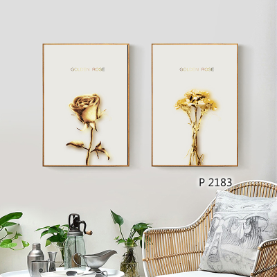 Golden Rose Decorative Painting Modern Plant Hallway Oil Painting Stairs Aisle Corridor Canvas Painting Master Bedroom Hanging Painting