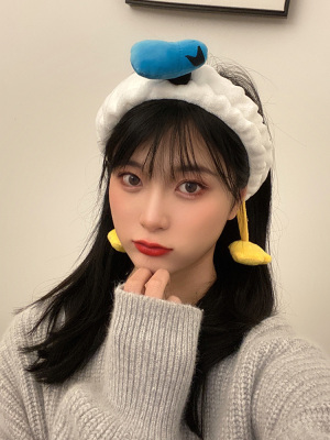 Cute Girl Heart Donald Duck Face Wash Headband Ins Internet Celebrity Selling Cute Minnie Makeup AO Mask Hair Tie Headband