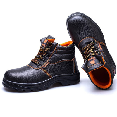 Labor Protection Shoes Men's Anti-Smashing and Anti-Penetration High-Top Rubber Sole Non-Slip Safety Shoes Protective Footwear Steel Toe Cap Work Shoes