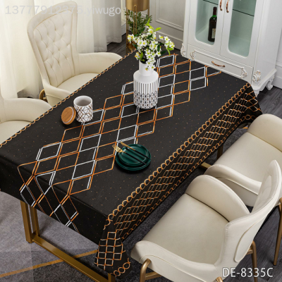 Light Luxury Golden Tablecloth Waterproof and Oil-Proof Disposable Anti-Scald Home Tablecloth European Style Table Mat