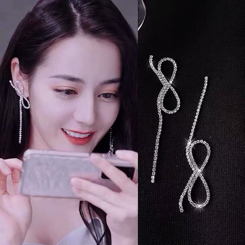 Dilraba You Are My Glory Same Style Earrings Korean Bow Tassel Earrings Fairy Temperamental Earrings for Women