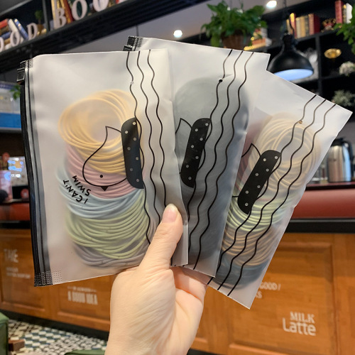 cross-border korean style five-color hair rope simple large ring thin hair rope children‘s hair tie high elastic rubber band hair band headdress