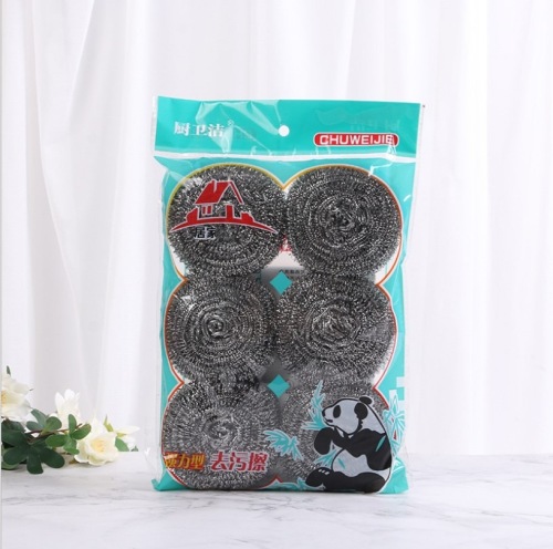 factory wholesale 6 pcs kitchen household steel wire cleaning ball large stainless steel wire ball dishwashing cleaning brush