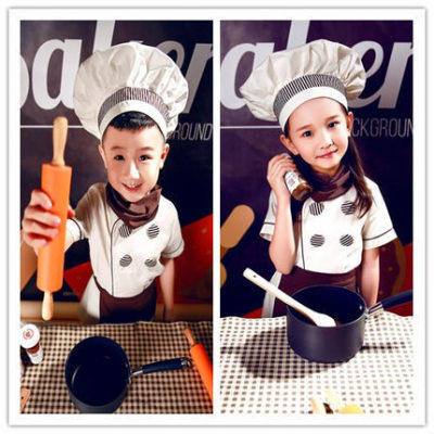 Children's Chef Uniform Children's Performance Clothes Children's Game Professional Clothing Performance Less than Baby Bib Roles Cosplay Clothes