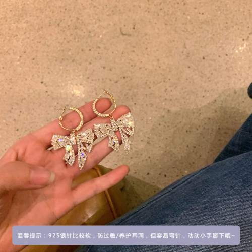 super fairy earrings high-grade light luxury 2022 new trendy small earrings exquisite bow stud earrings exaggerated earrings