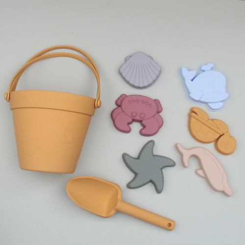 amazon hot selling children‘s toys ocean series hand bucket swimming parent-child sand digging silicone beach toy suit
