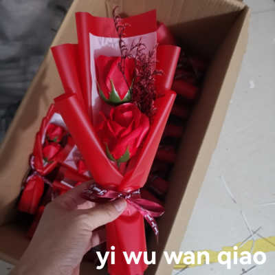 Chinese Valentine's Day Halloween Christmas Simulation Bar Soap Bath Handmade Soap Bouquet for Girls Girlfriends Teacher Gift
