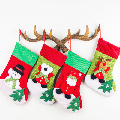 Christmas Stockings Gift Bag Corduroy Mouth Medium Christmas Stockings Christmas Decorations Christmas Tree Pendant Ornament