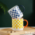 New Bear Chessboard Ceramic Cup Cartoon Mug Cute Water Glass