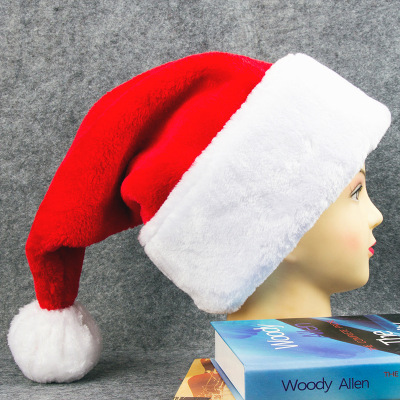 Thickened Fleece Christmas Hat Lengthened plus Size Plush Christmas Hat Santa Claus Hat Christmas Decoration