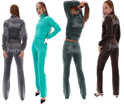 2021 Autumn and Winter New! Amazon EBay Fashion Rhinestone Korean Velvet Sports Casual Two-Piece Suit
