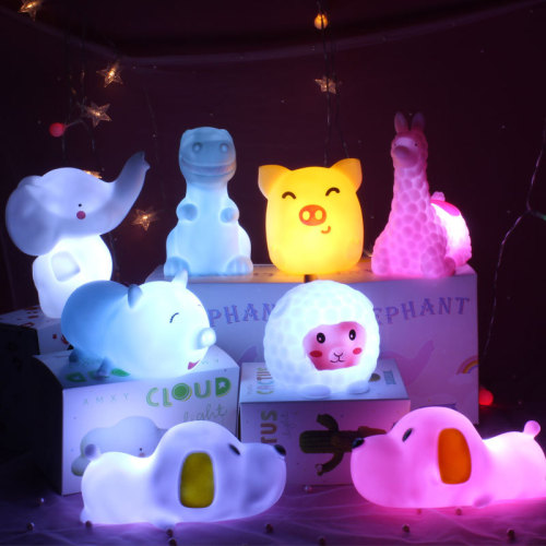 factory wholesale optoelectronic toy ring colorful small night lamp children‘s gift night market lamp vinyl led jumping duck