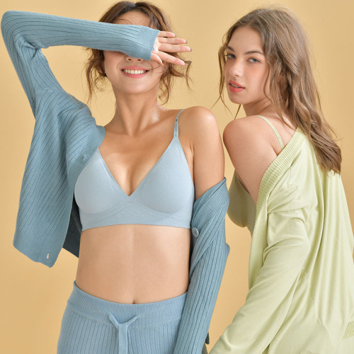 2022 japanese seamless jelly women‘s underwear small chest push up sleep bra sports non-running cup breast bra