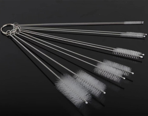 Spot Nylon Brush 10-Piece Stainless Steel Test Tube Cleaning Brush Set Multi-Purpose Tool Brush Straw Brush 