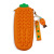 Solid Color Carrot-Shaped Pencil Case Cute Silicone Bubble Music Stationery Box Korean Simple Student Stationery Bag