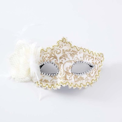 Factory Wholesale Halloween Half Face Ball Masquerade Costume Props Lace Leather plus Flower Party Mask