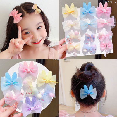 Bow Hairpin Children's Barrettes Princess Does Not Hurt Hair Little Clip Girls Shredded Hairpin Baby Mesh Hair Accessories