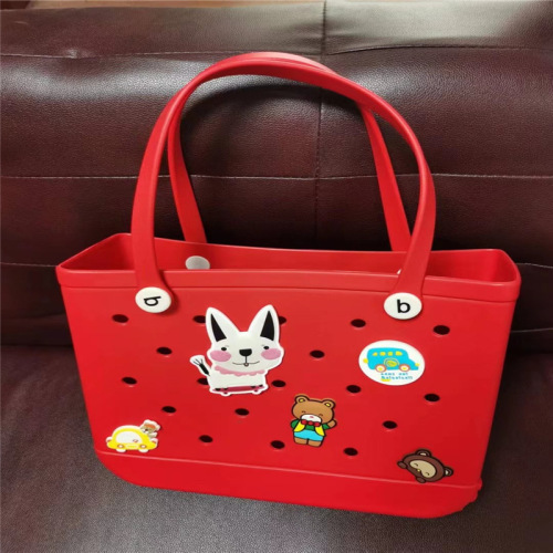 Wholesale Foreign Trade Export Color Travel Portable Eva Beach Bag Home Storage Bag Supermarket Printing Hole Bag