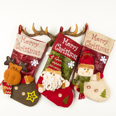 Large Three-Dimensional Christmas Stockings Christmas Stockings Gift Bag Christmas Candy Bag Gift Bag Christmas Holiday Decoration