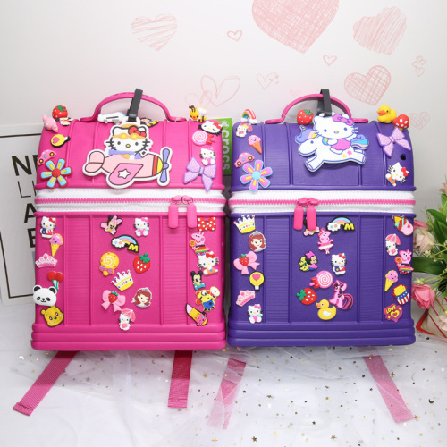 new crocs carlochi children‘s schoolbag hole bag foreign trade single baby boy and baby girl backpack small spot