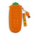 Creative Simulation Solid Color Carrot-Shaped Pencil Case Cute Silicone Bubble Music Stationery Box Korean Simple Student Stationery Bag