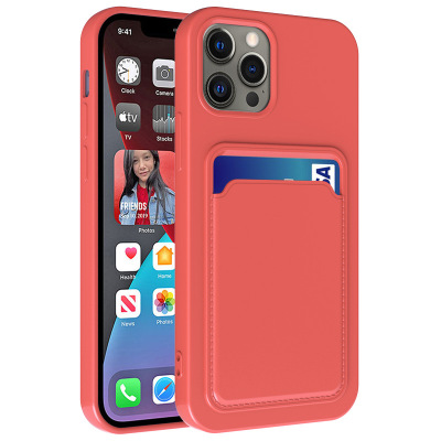 Cross-Border Applicable Apple 11 Card Integrated Card Holder 12 Phone Case All-Inclusive Iphone13 Liquid Silicone Protective Case