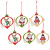 New Christmas Decorations Boxed 6P Wooden Small Pendant Set Ornaments Holiday Decoration Supplies Hanging Ornament Pendant