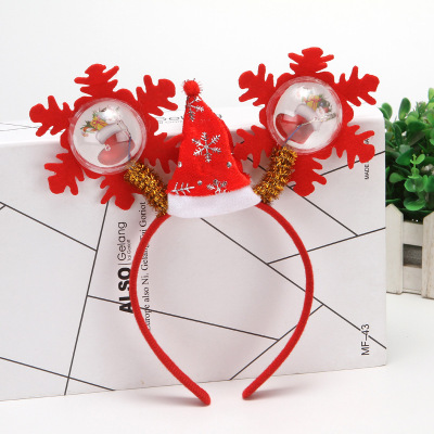 Rlf10 Christmas Spring Headband with Light Non-Woven Fabric SUNFLOWER Christmas Hat Luminous Headband Hair Accessories Yiwu Wholesale