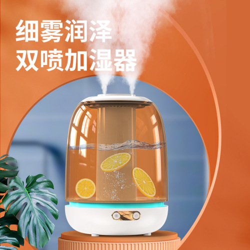 new 3000 ml large capacity humidifier household bedroom desktop heavy mist double nozzle transparent humidifier