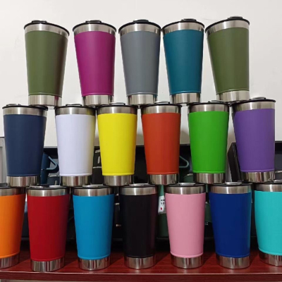 Foreign Trade Popular Style Hot Sale Vehicle-Borne Cup Double-Layer Stainless Steel Color Thermos Cup