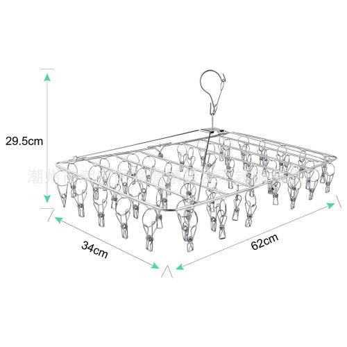 factory direct sales! hanger 44 clip 52 clip stainless steel socks rack drying rack socks clip drying rack folding hanger