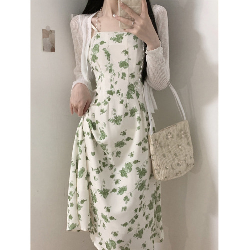 passerby beauty french design sense halter strap dress for women summer 2022 new 18-24 years old temperament broken