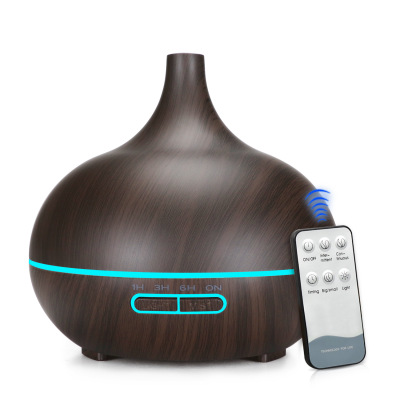 500ml Onion Aroma Diffuser Wood Grain Humidifier Remote Control Colorful Light Humidifier Male Die Pointed Aroma Diffuser